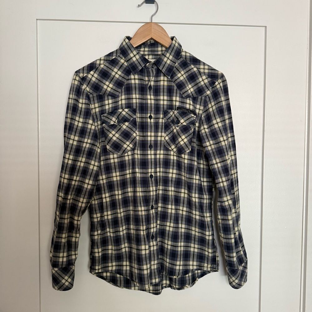 Diesel Shirt Mens Sz S Plaid Button Up Long Sleeve Western Cowboy Rocker Y2K
